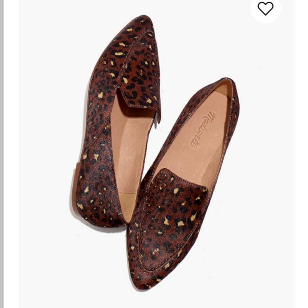 Madewell The Frances Skimmer in Painted Leopard Calf Hair Animal Print L…